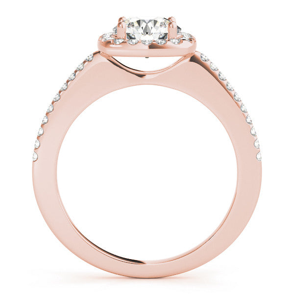 Round Cut Halo Engagement Ring