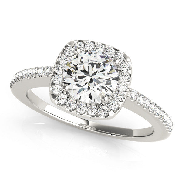 Round Cut Halo Engagement Ring