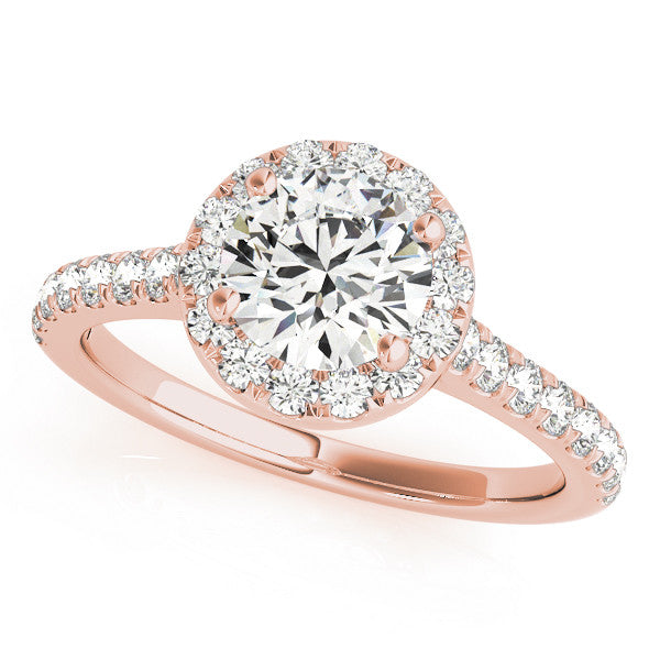 Round Cut Halo Pavé Engagement Ring