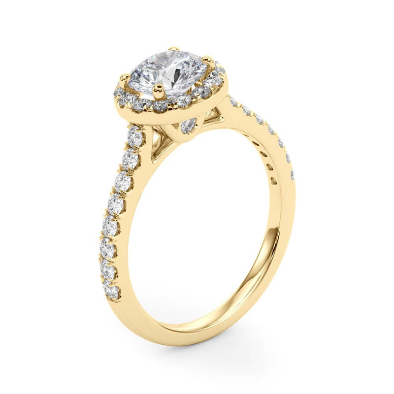 Round Cut Halo Pavé Engagement Ring
