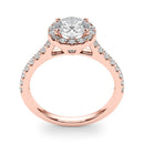 Round Cut Halo Pavé Engagement Ring