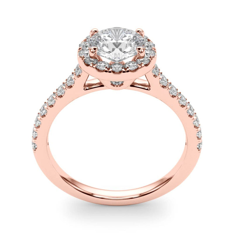 Round Cut Halo Pavé Engagement Ring