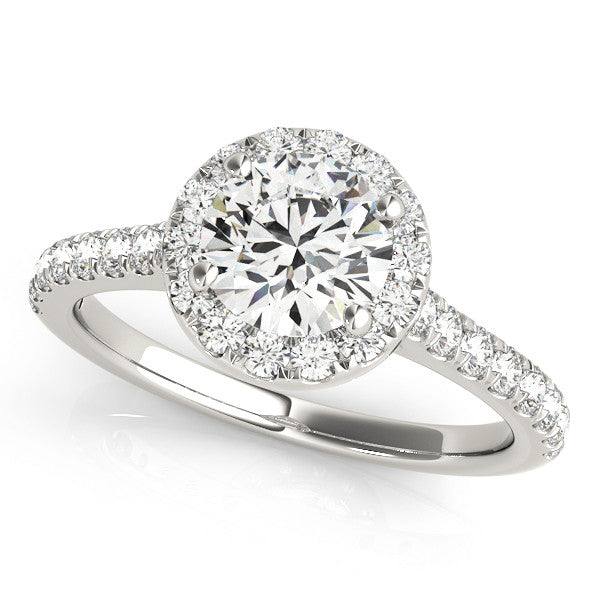 Round Cut Halo Pavé Engagement Ring