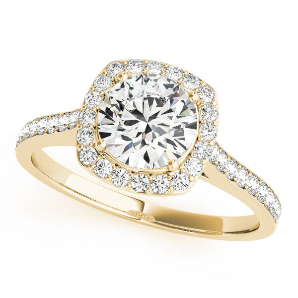 Round Cut Halo Pavé Engagement Ring