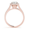 Round Cut Halo Pavé Engagement Ring DiamondStatus