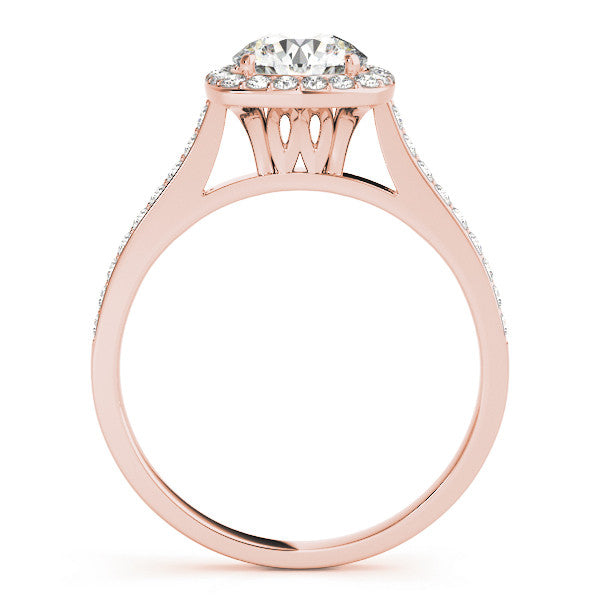 Round Cut Halo Pavé Engagement Ring
