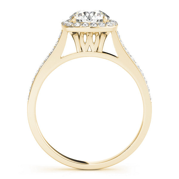 Round Cut Halo Pavé Engagement Ring
