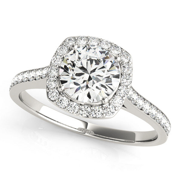 Round Cut Halo Pavé Engagement Ring
