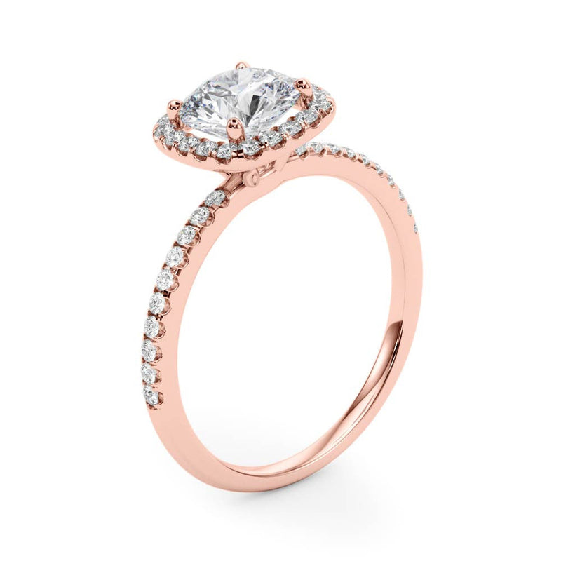 Round Halo Pavé Engagement Ring