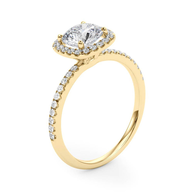 Round Halo Pavé Engagement Ring