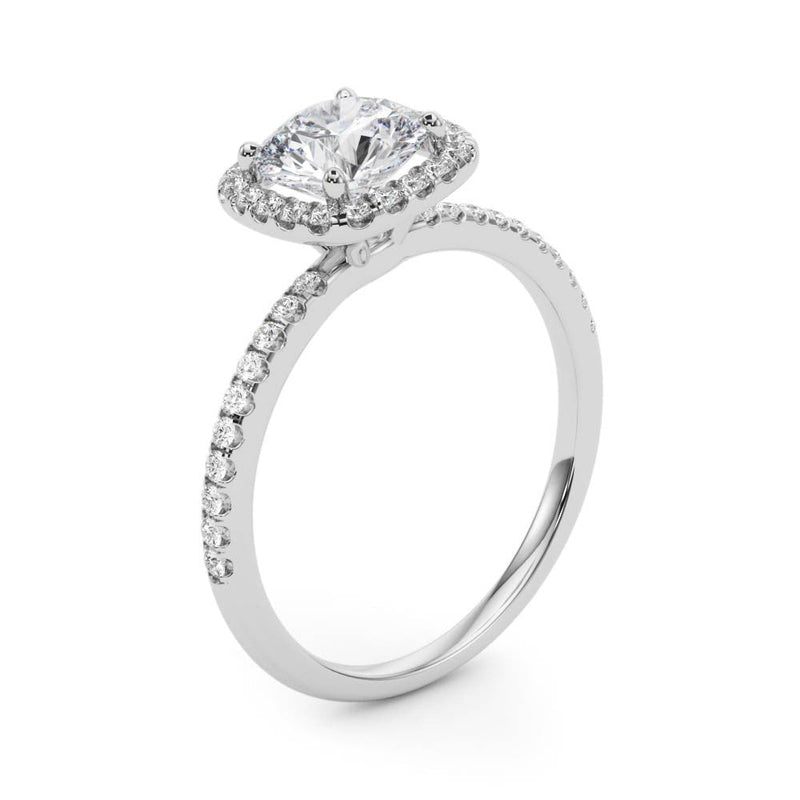 Round Halo Pavé Engagement Ring