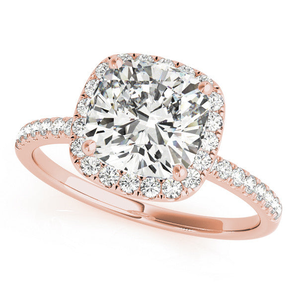 Cushion Cut Halo Pavé Engagement Ring