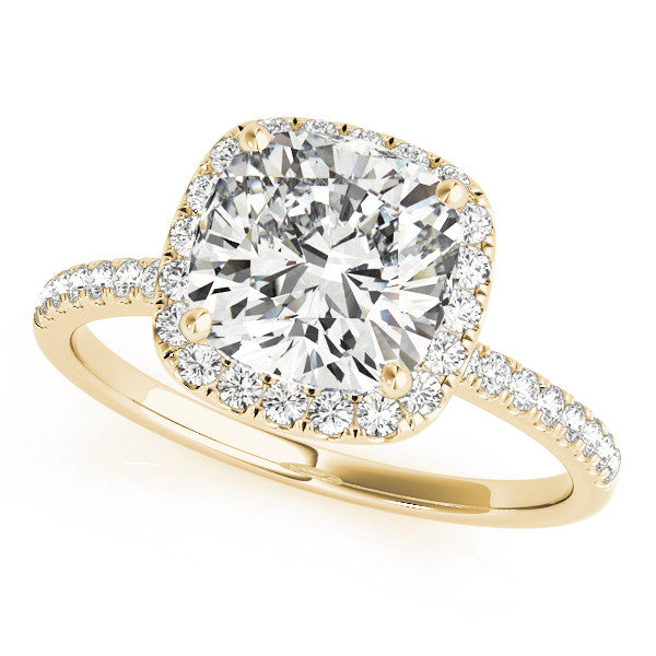 Cushion Cut Halo Pavé Engagement Ring