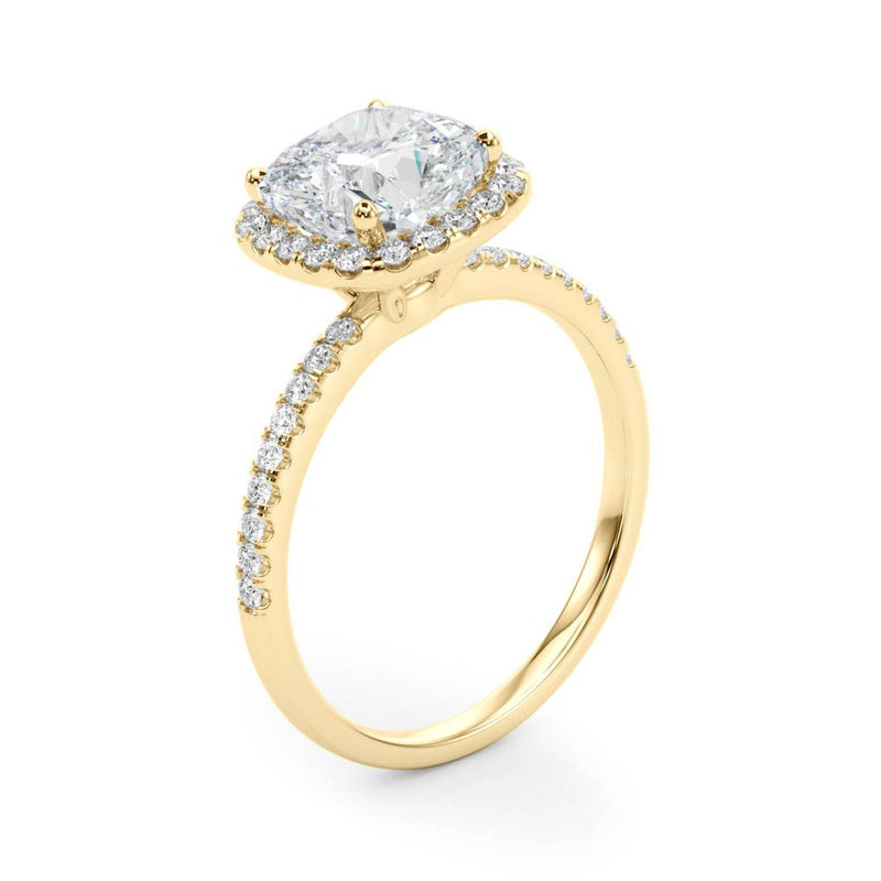 Cushion Cut Halo Pavé Engagement Ring