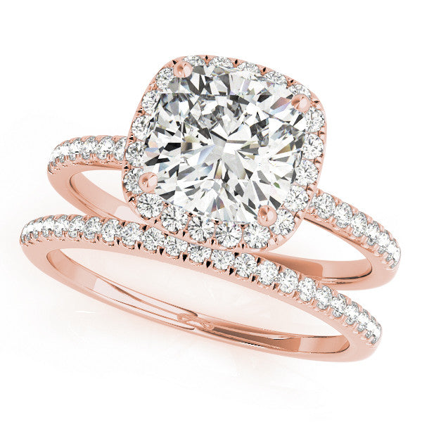Cushion Cut Halo Pavé Engagement Ring