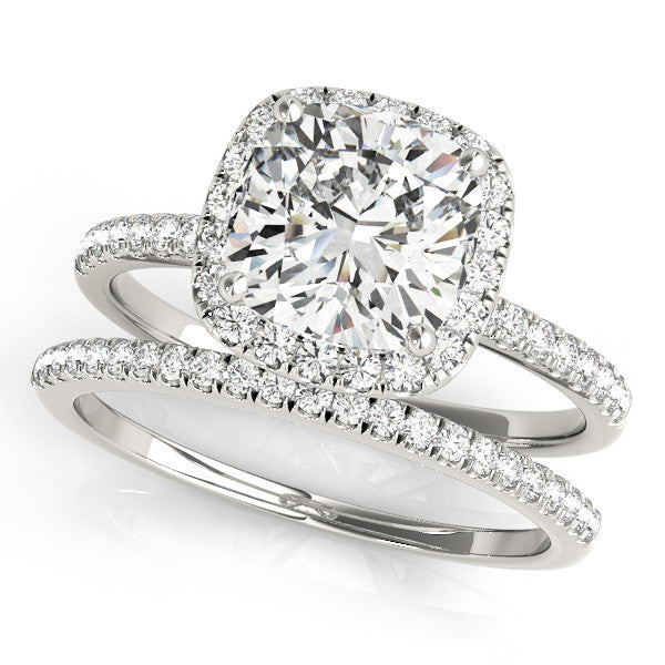 Cushion Cut Halo Pavé Engagement Ring