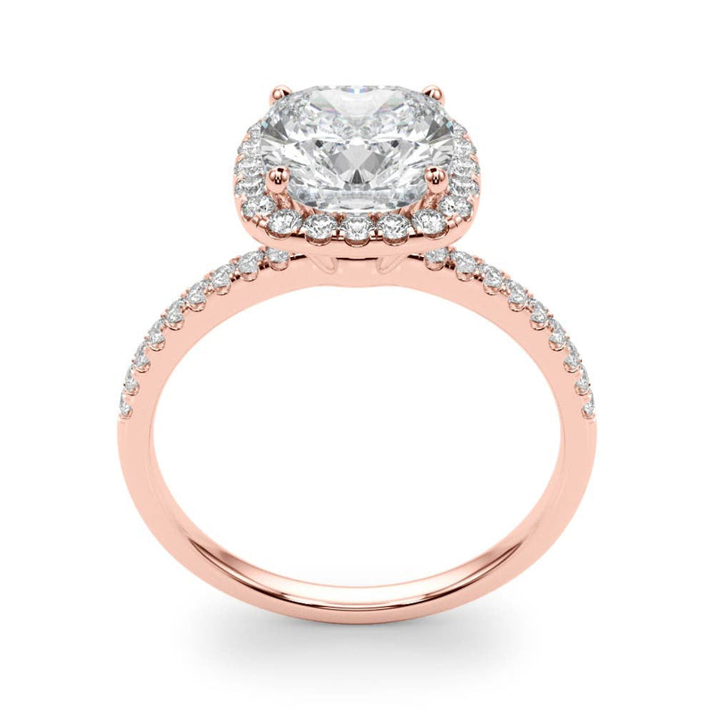 Cushion Cut Halo Pavé Engagement Ring