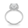 Cushion Cut Halo Pavé Engagement Ring DiamondStatus