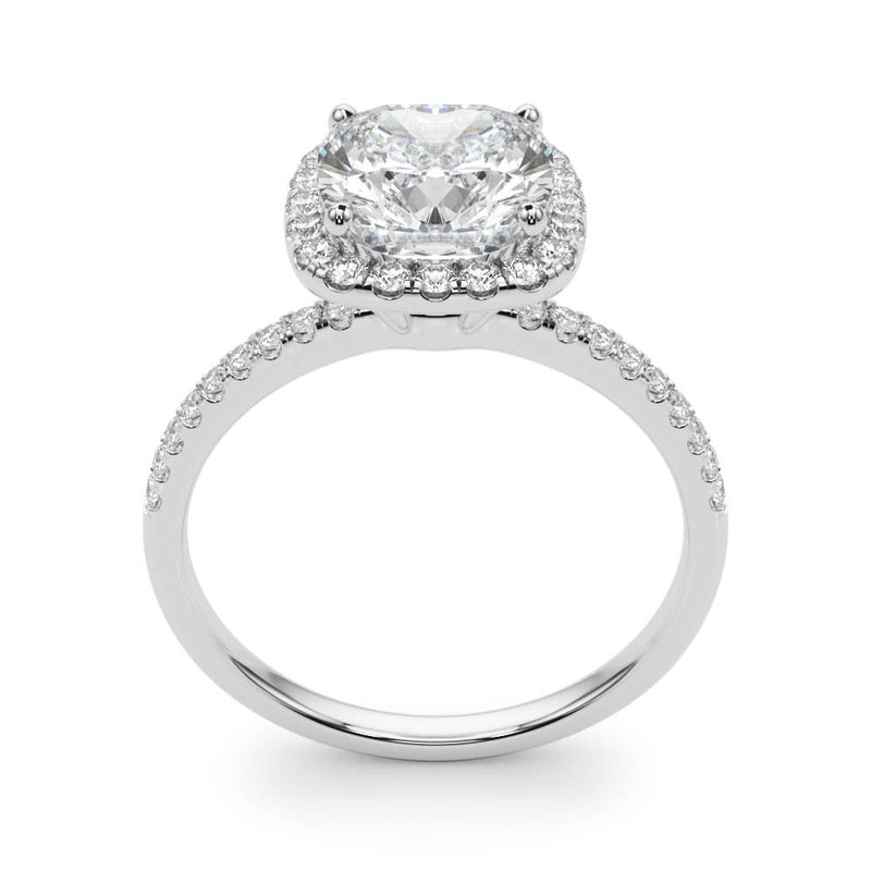 Cushion Cut Halo Pavé Engagement Ring