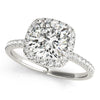 Cushion Cut Halo Pavé Engagement Ring DiamondStatus