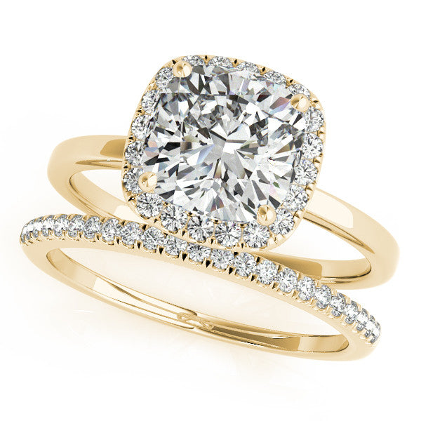 Cushion Cut Halo Engagement Ring