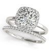 Cushion Cut Halo Engagement Ring DiamondStatus