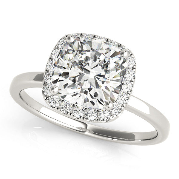 Cushion Cut Halo Engagement Ring