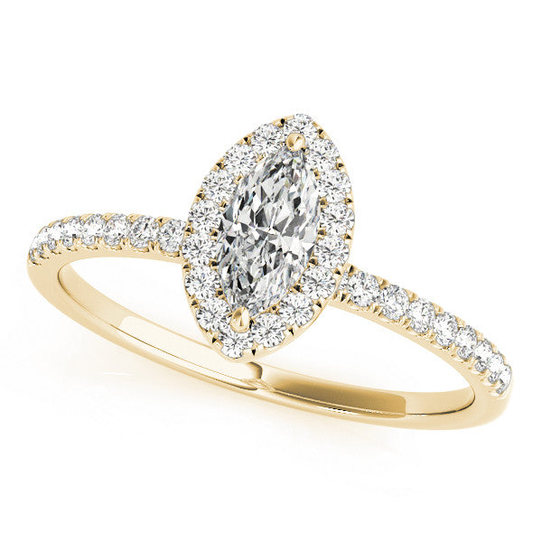 Marquise Cut Halo Pavé Engagement Ring
