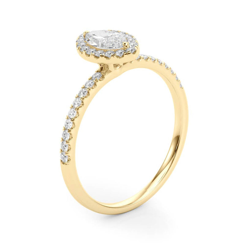 Marquise Cut Halo Pavé Engagement Ring