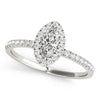 Marquise Cut Halo Pavé Engagement Ring DiamondStatus