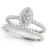 Marquise Cut Halo Pavé Engagement Ring DiamondStatus