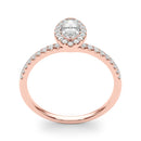 Marquise Cut Halo Pavé Engagement Ring
