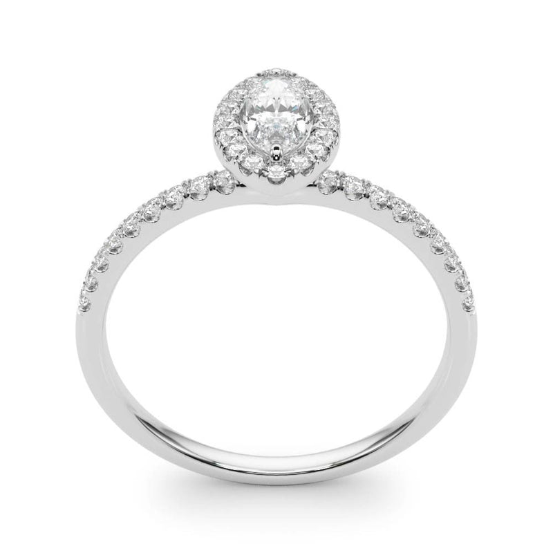 Marquise Cut Halo Pavé Engagement Ring