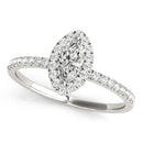Marquise Cut Halo Pavé Engagement Ring