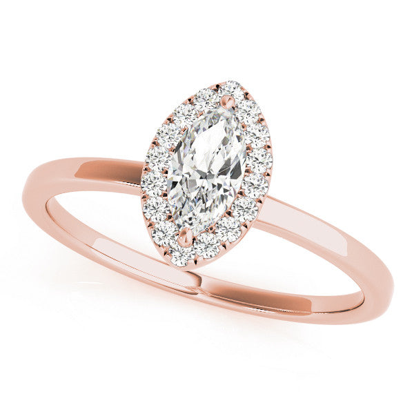 Marquise Cut Halo Engagement Ring