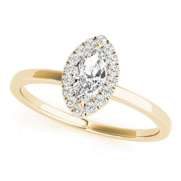 Marquise Cut Halo Engagement Ring