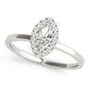 Marquise Cut Halo Engagement Ring