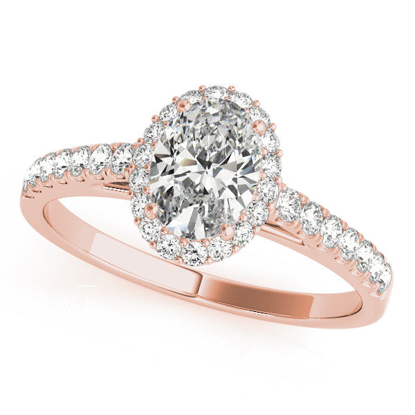 Oval Cut Halo Pavé Engagement Ring