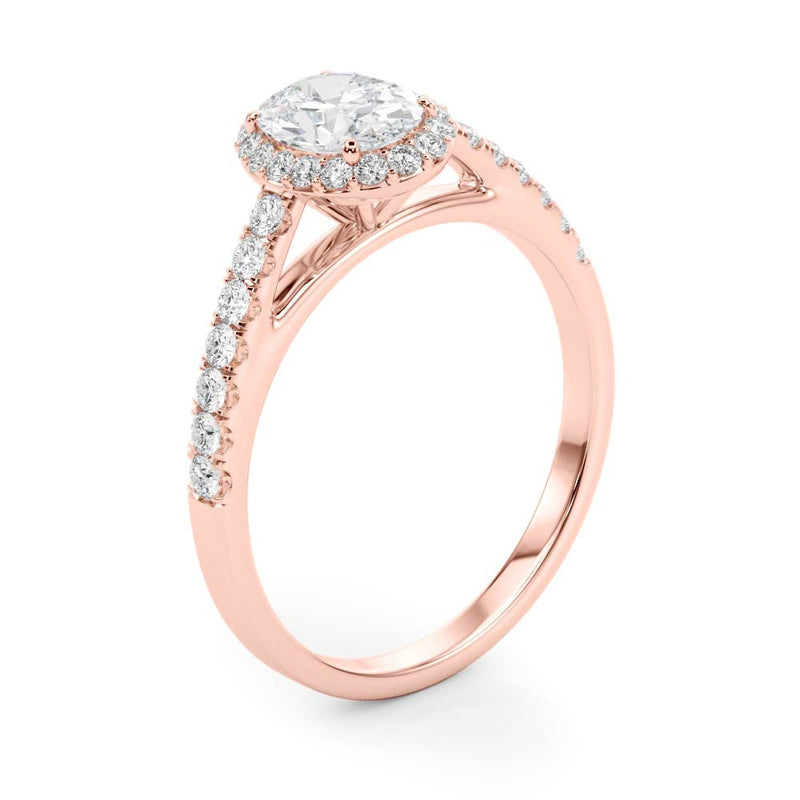 Oval Cut Halo Pavé Engagement Ring