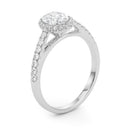 Oval Cut Halo Pavé Engagement Ring