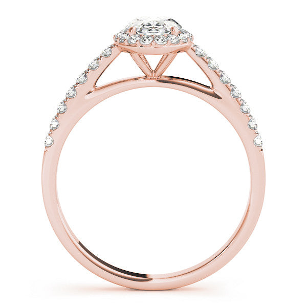 Oval Cut Halo Pavé Engagement Ring