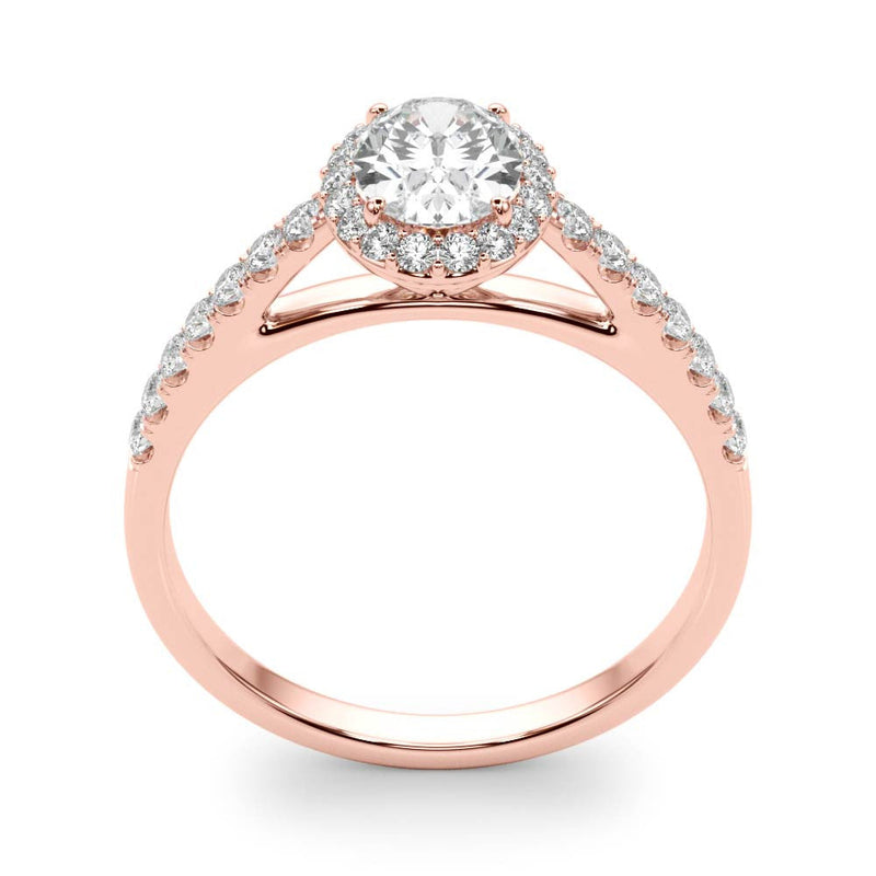 Oval Cut Halo Pavé Engagement Ring