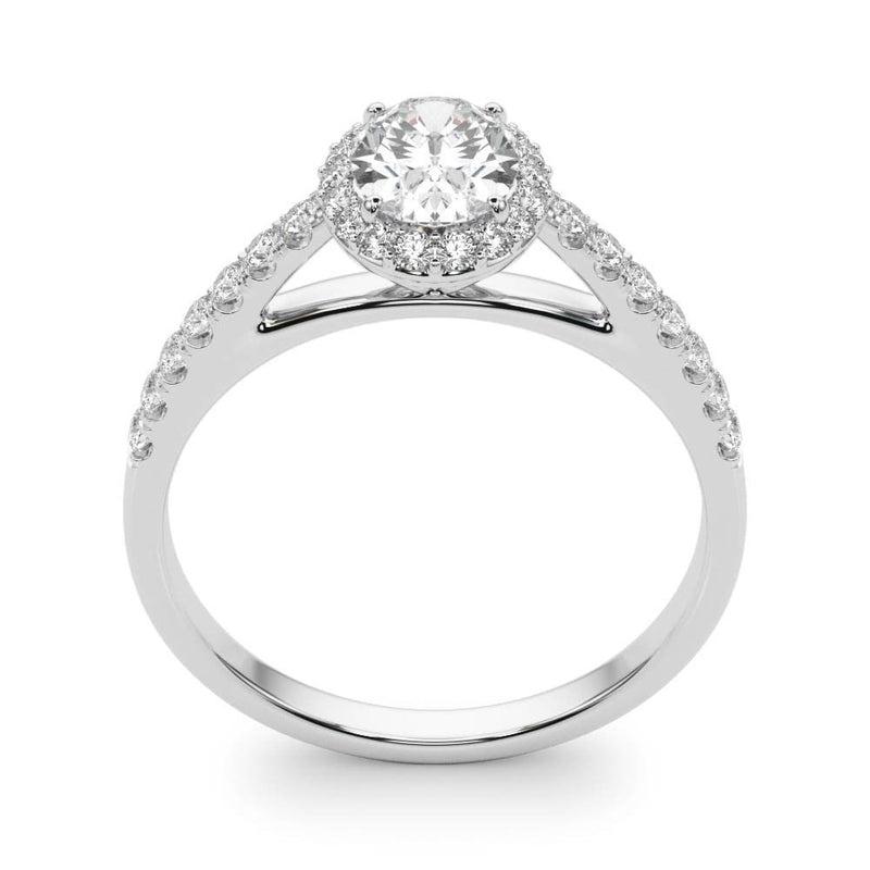 Oval Cut Halo Pavé Engagement Ring