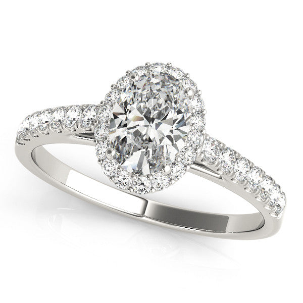 Oval Cut Halo Pavé Engagement Ring
