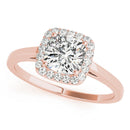 Cushion Cut Halo Engagement Ring