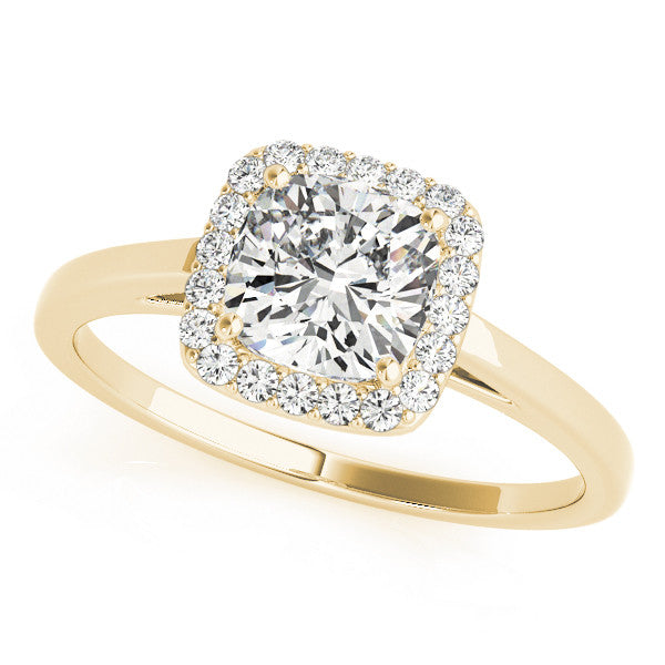 Cushion Cut Halo Engagement Ring