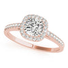 Cushion Cut Halo Pavé Engagement Ring DiamondStatus