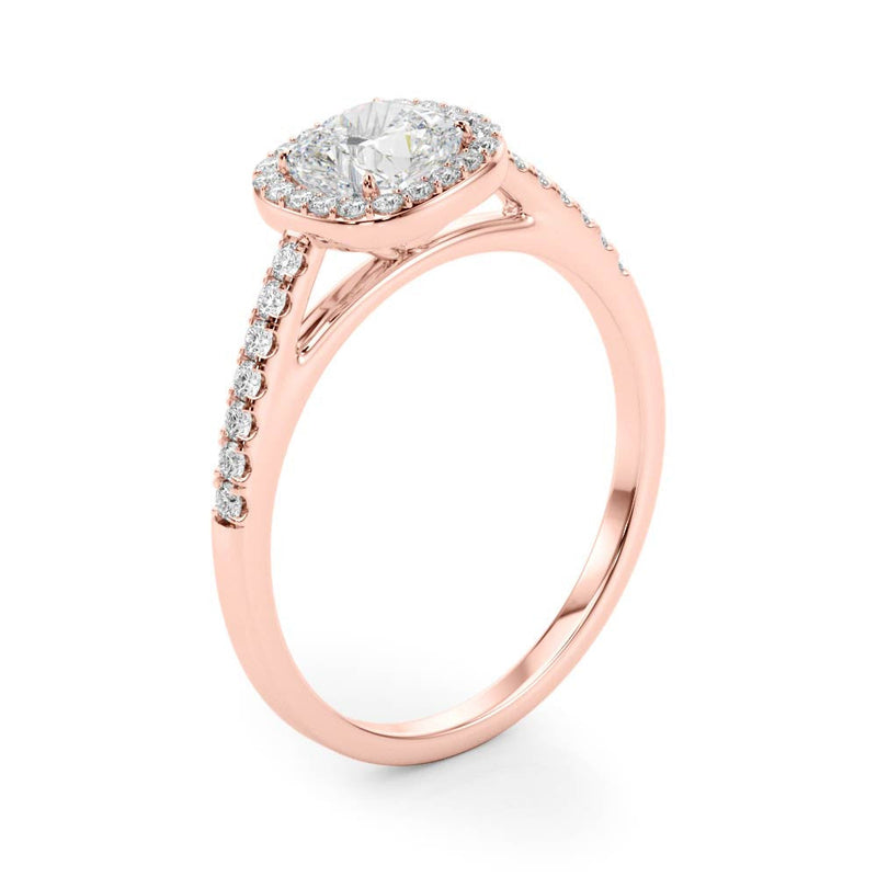 Cushion Cut Halo Pavé Engagement Ring