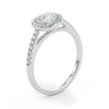 Cushion Cut Halo Pavé Engagement Ring DiamondStatus