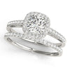 Cushion Cut Halo Pavé Engagement Ring DiamondStatus